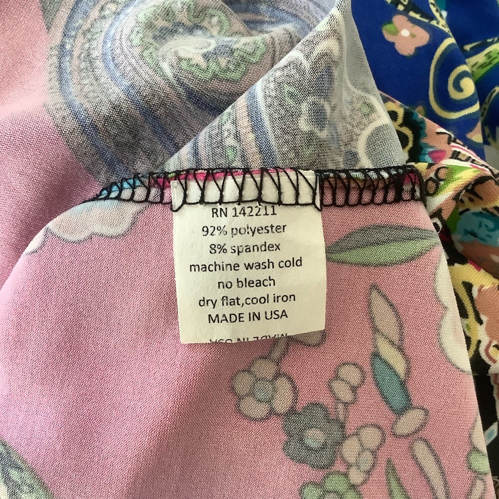 24Seven Comfort Apparel Dress Sleeveless Mixed Print Stretch Size L - Picture 4 of 7